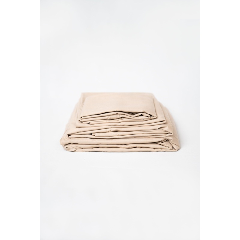 5 Piece Split California King Brushed Microfiber Hypoallergenic Sheet Set – Khaki