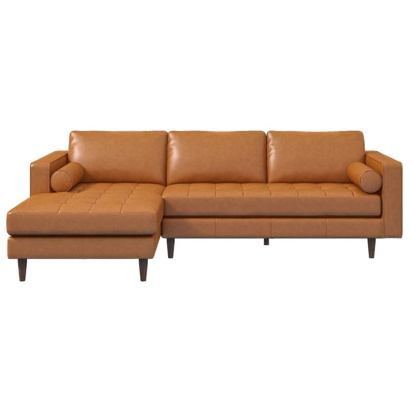 Anthony – Corner Sectional Sofa Left Facing – Orange