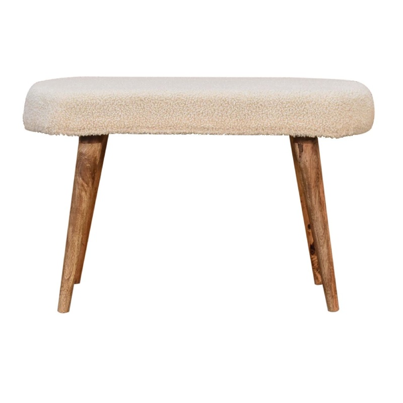 Boucle Nordic Bench – Cream