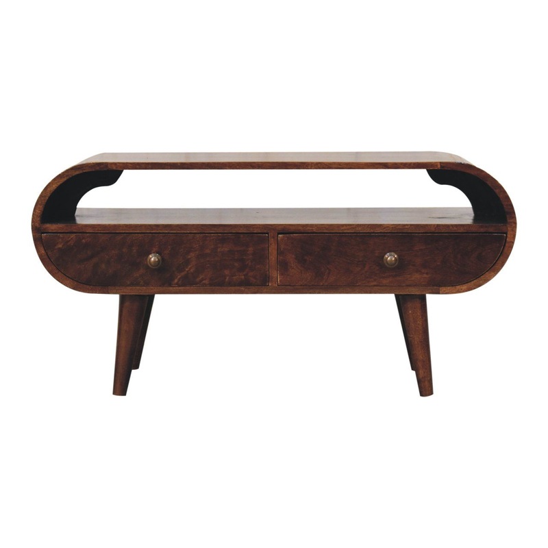 Circular TV Stand – Walnut
