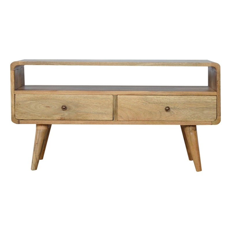 Curved Media Unit – Oak