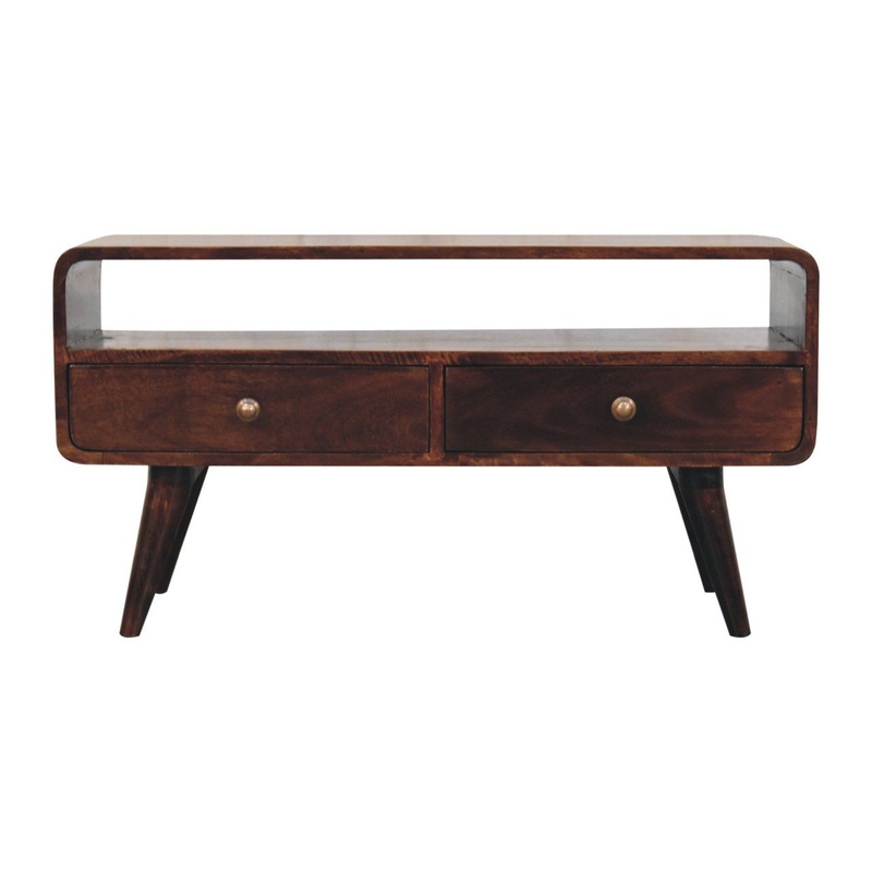 Curved Media Unit – Walnut