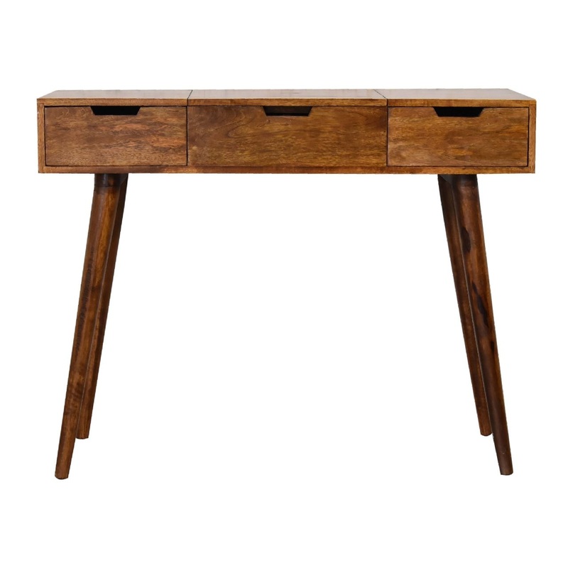 Foldable Mirror Table – Chestnut
