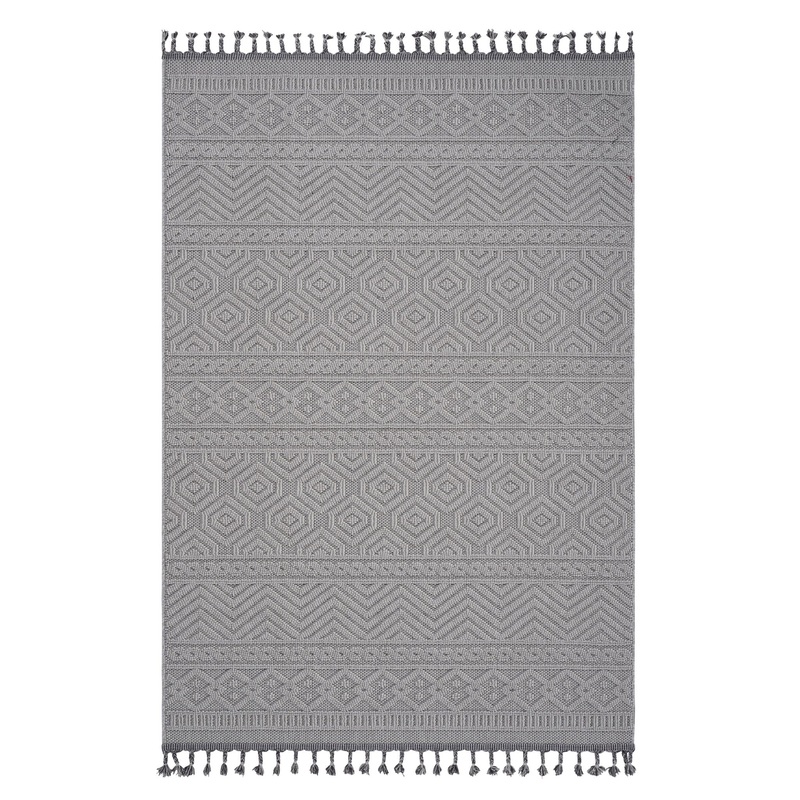Guros – 4′ X 6′ Geometric Indoor / Outdoor Area Rug – White