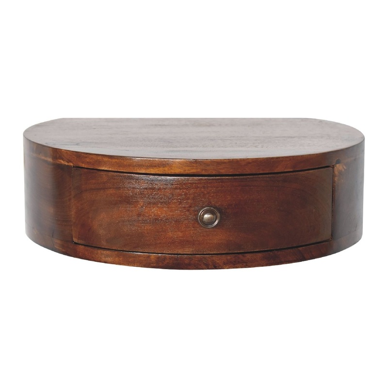 Lunar – 1 Drawer Floating Nightstand – Chestnut