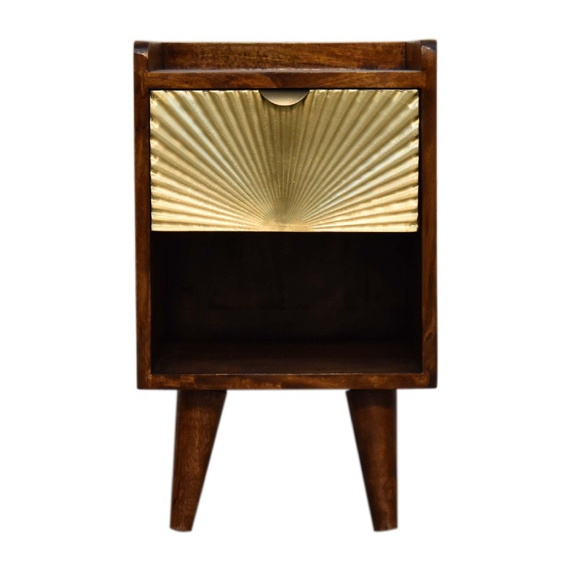 Manila – Mini 1 Drawer Nightstand – Chestnut
