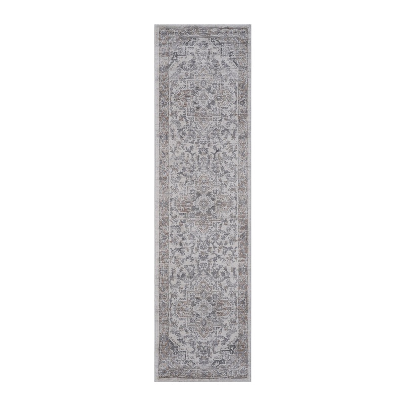Marfi – 2′ X 8′ Oriental Runner Rug – Ivory / Beige