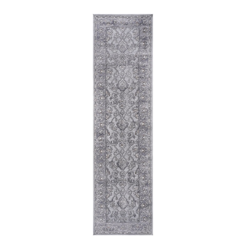 Marfi – 2′ X 8′ Oriental Runner Rug – Ivory / Gray