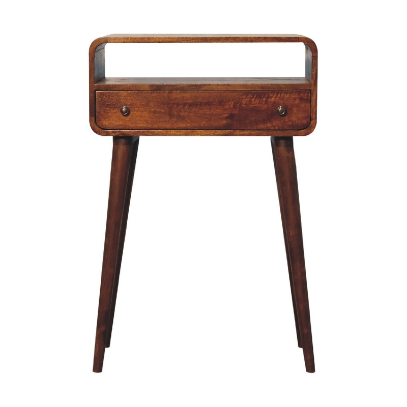 Nordic Style One Drawer & One Open Slot Console Table – Brown