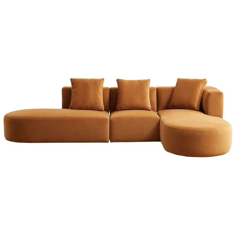 Orby – Sectional Sofa Right Facing – Cognac