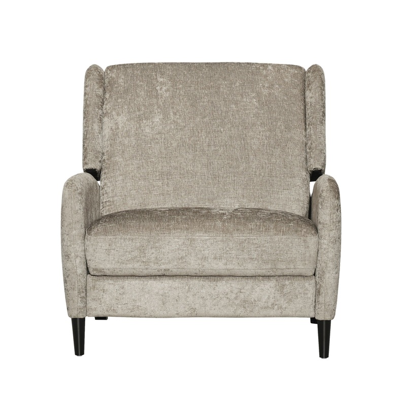 Oversized Textured Pushback Recliner – Dark Beige / Dark Brown