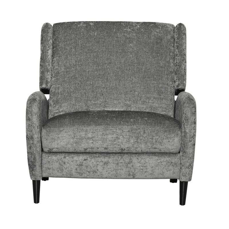 Oversized Textured Pushback Recliner – Gray / Dark Brown