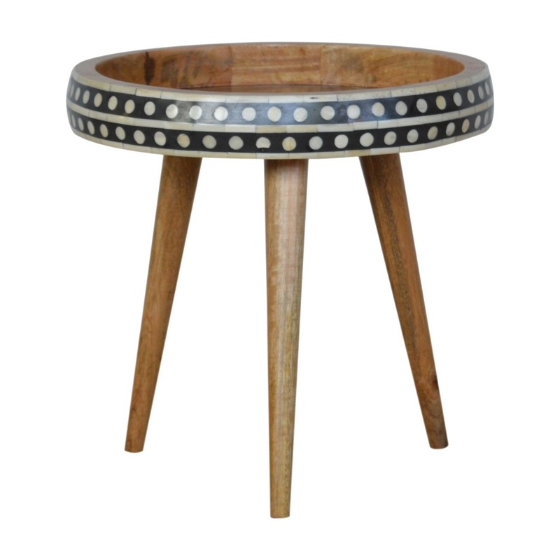 Small Dotted End Table – Oak