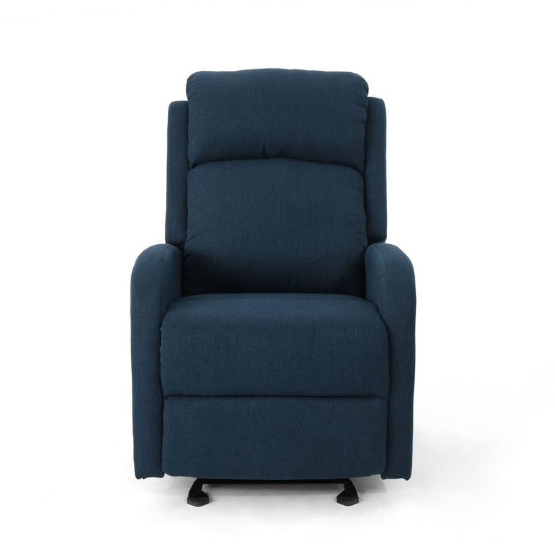 Wide Manual Rocker Standard Recliner – Navy Blue