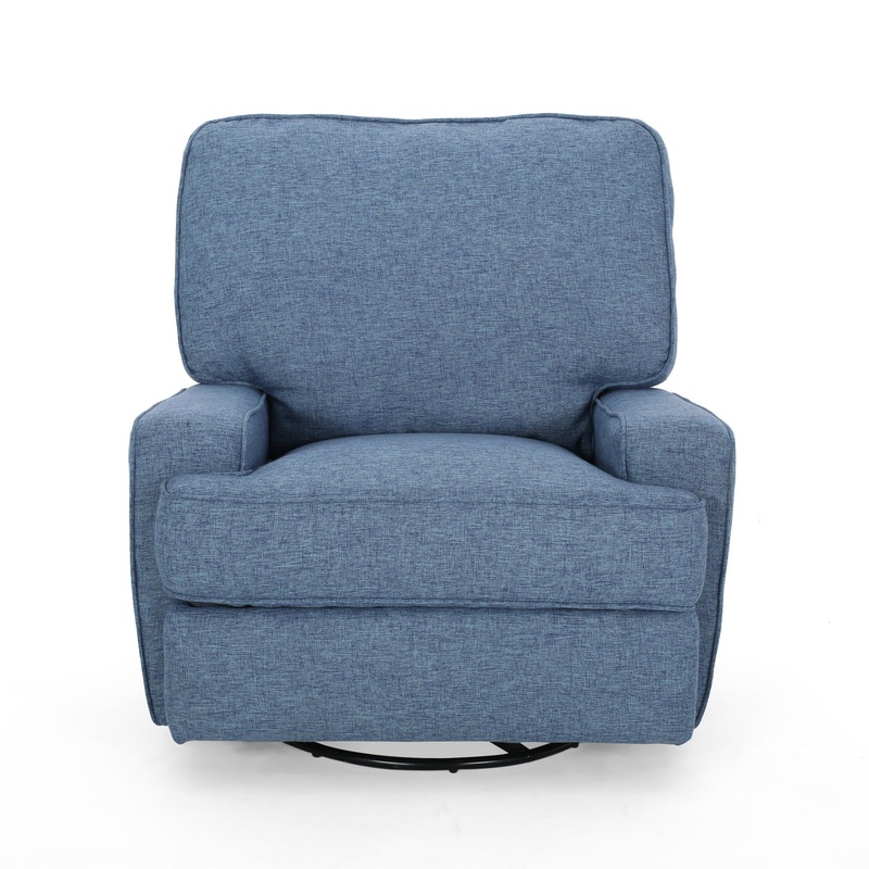 Wide Manual Standard Recliner – Navy Blue