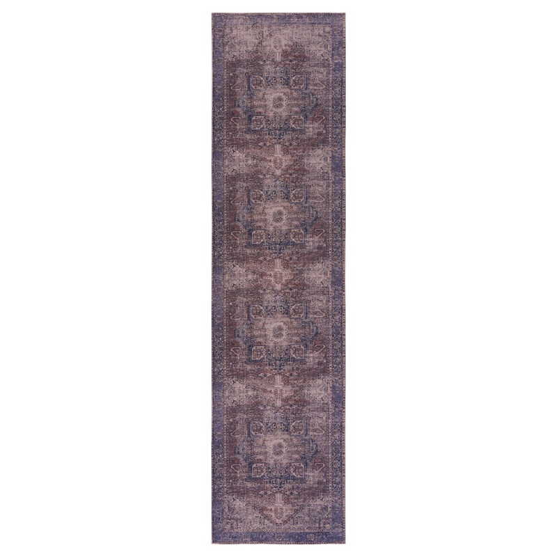 Maval – 2’6” X 10′ Washable Runner Rug – Burgundy