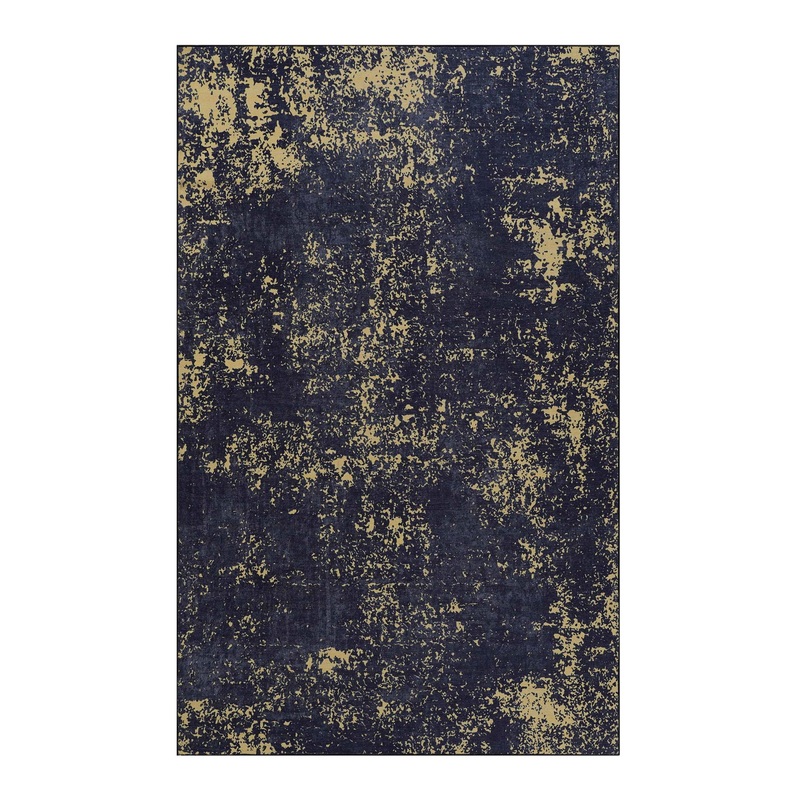 Maval – 2′ X 3′ Washable Area Rug – Black / Gold