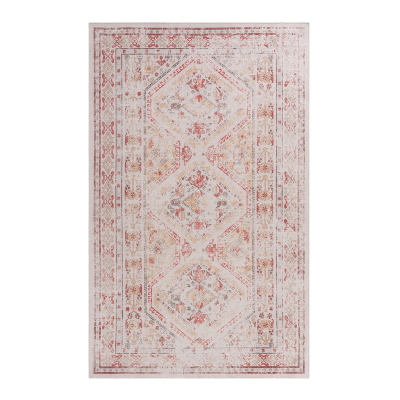 Maval – 9′ X 12′ Large Washable Area Rug – Beige