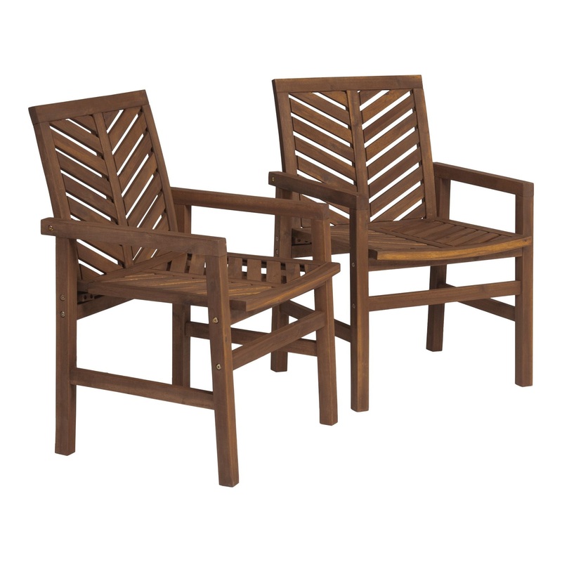 Modern 2 Piece Chevron Patio Chairs Dark – Brown