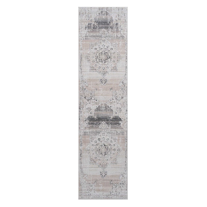 Payas – 2′ X 8′ Medallion Runner Rug – Cream / Beige