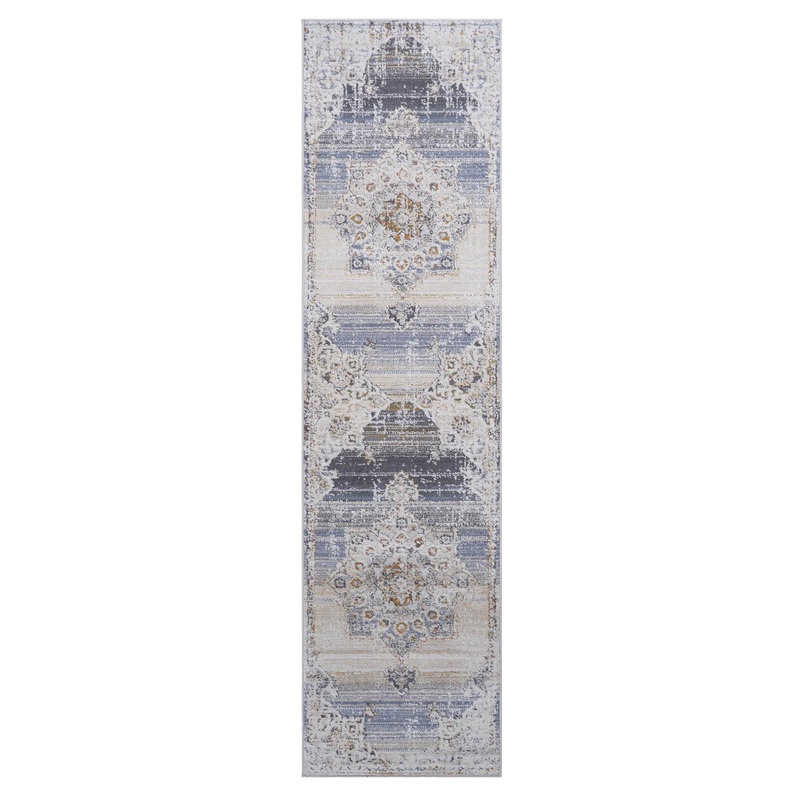 Payas – 2′ X 8′ Medallion Runner Rug – Cream / Gold
