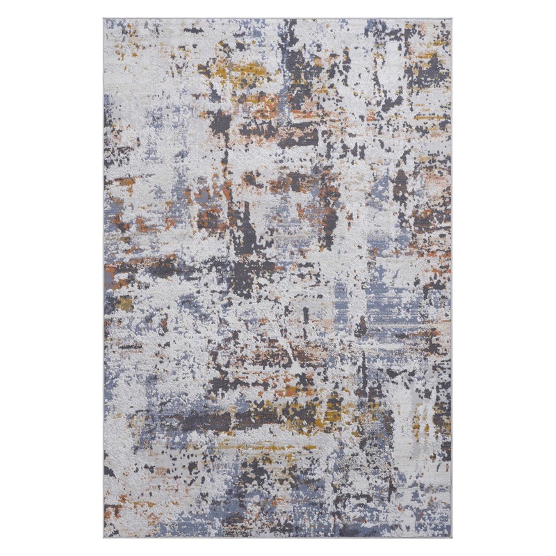 Payas – 5′ X 7′ Abstract Area Rug – Ivory / Blue