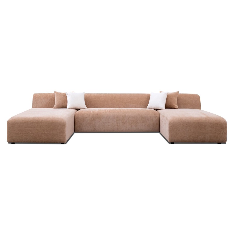 Audrey – U Shape Corner Sofa – Peach