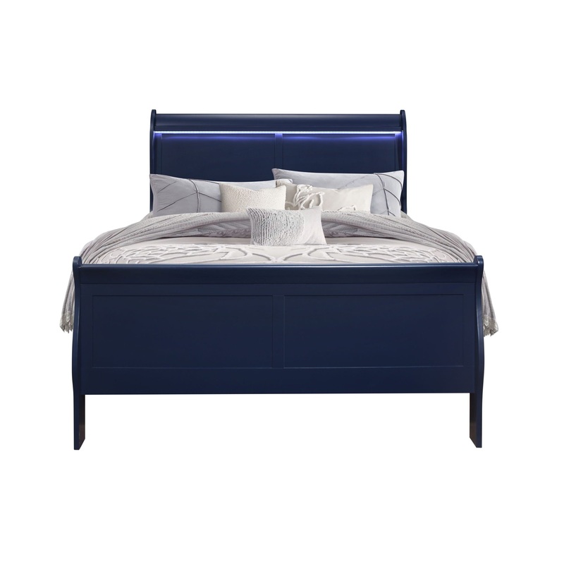 Charlston – Full Bed With LED – Blue