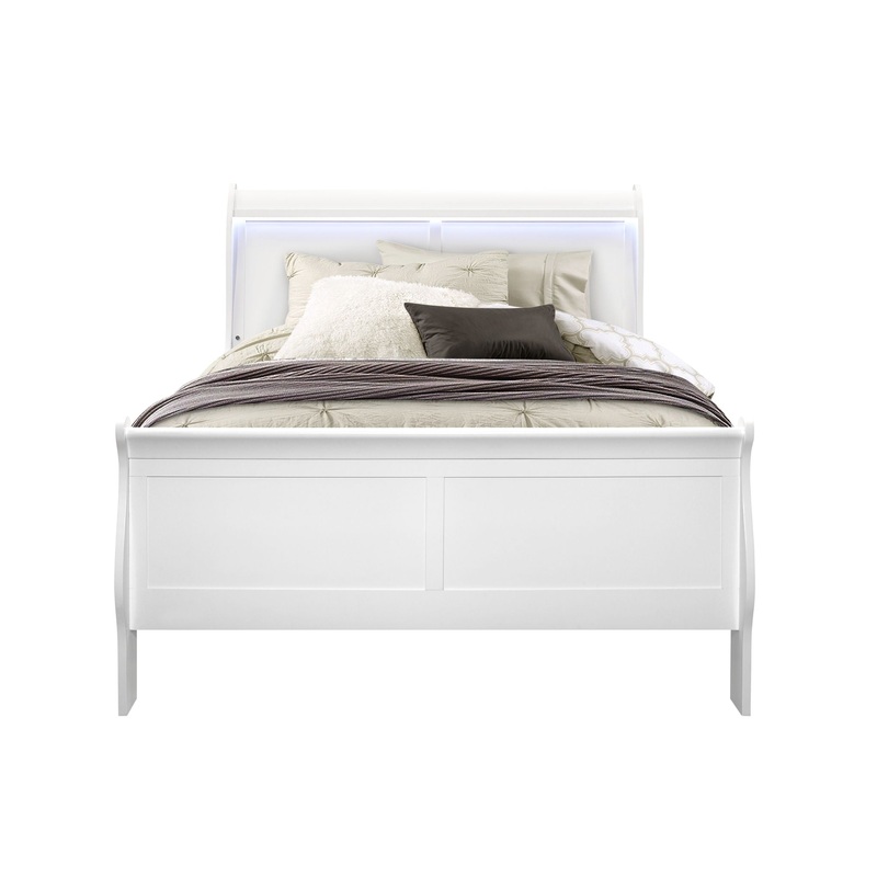 Charlston – Full Bed With LED – White