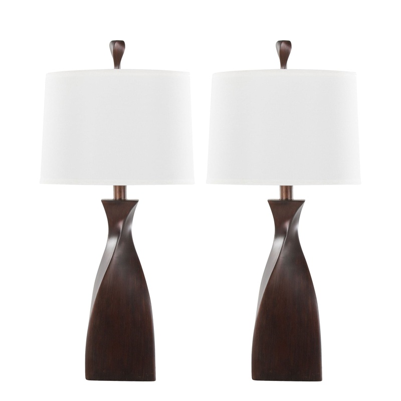 Curvo – Contemporary Polyresin Table Lamp (Set of 2) – Beige