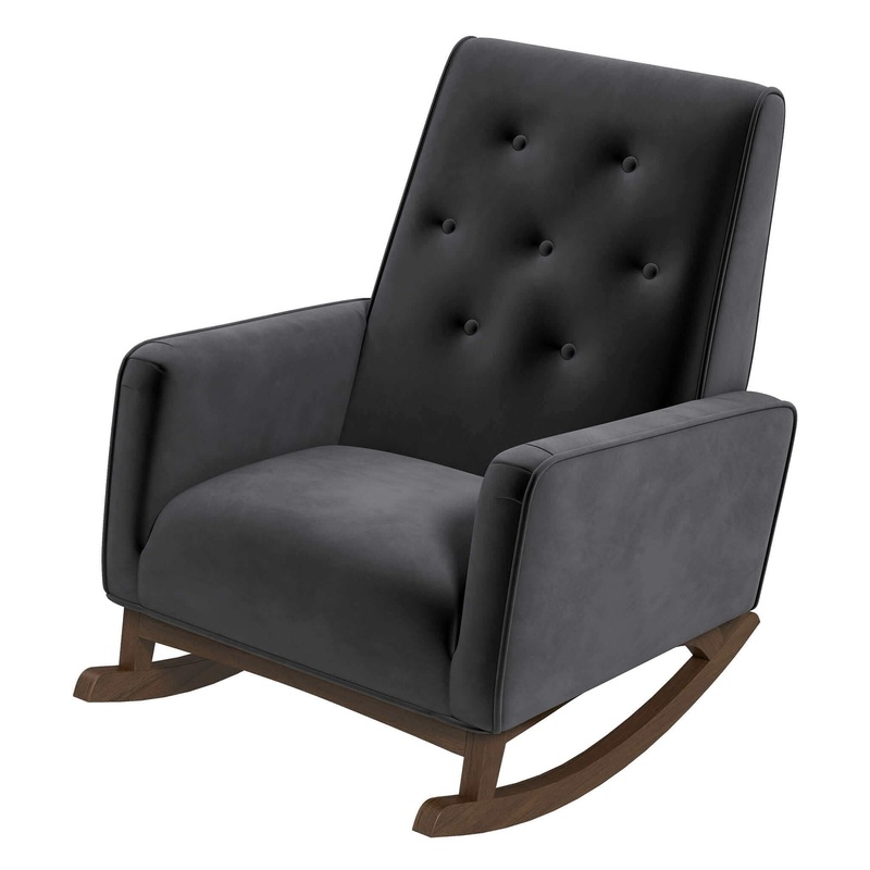 Demetrius – Rocking Chair – Dark Gray / Wood
