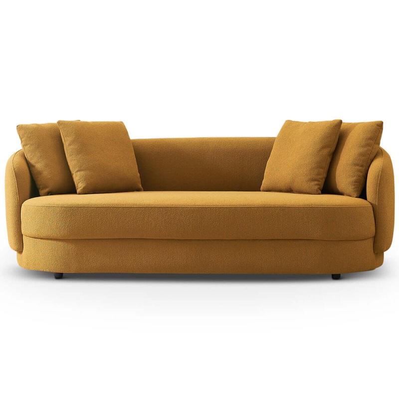 Dylan – Modern French Boucle Sofa – Dark Yellow