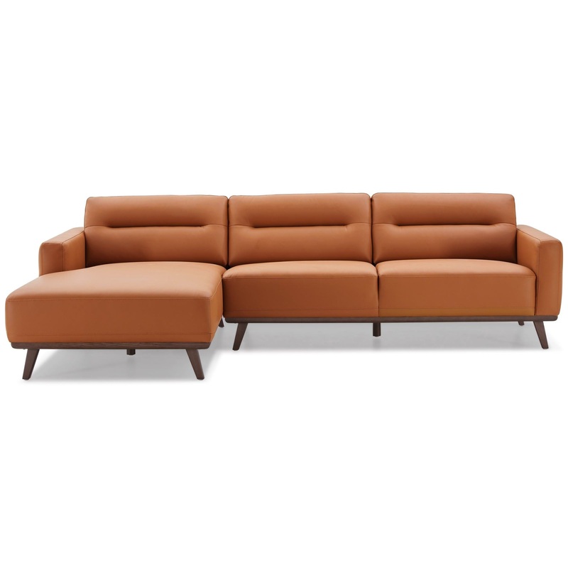 Ella – L-Shaped Left Sectional Couch – Cognac