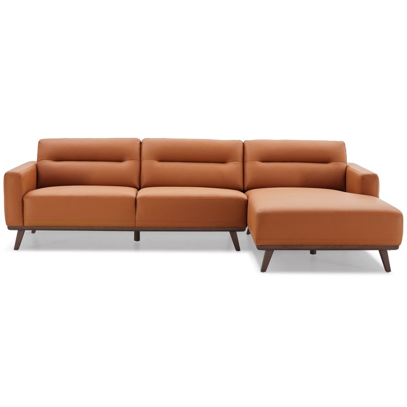 Ella – L-Shaped Right Sectional Couch – Cognac