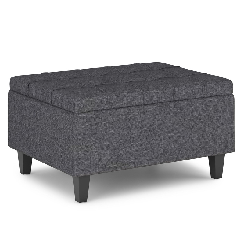 Harrison – Small Coffee Table Storage Ottoman – Slate Gray