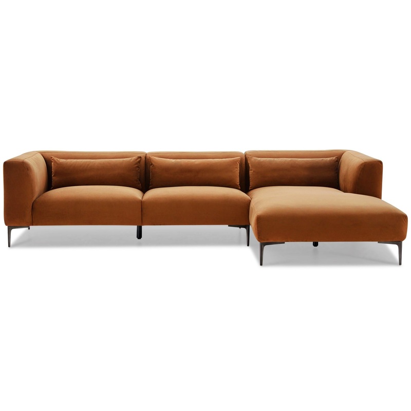 Laley – Right Facing L-Shaped Sectional – Burnt Orange