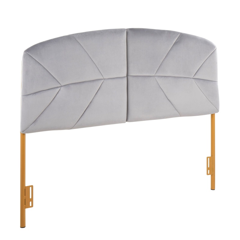 Lindsey – Queen Headboard Contemporary Glam – Gold / Gray