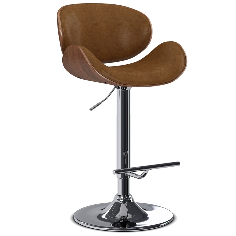 Marana – Bentwood Adjustable Swivel Bar Stool – Deep Tan