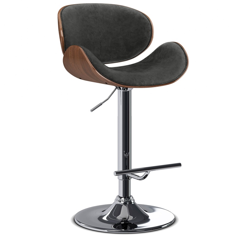 Marana – Bentwood Adjustable Swivel Bar Stool – Distressed Gray