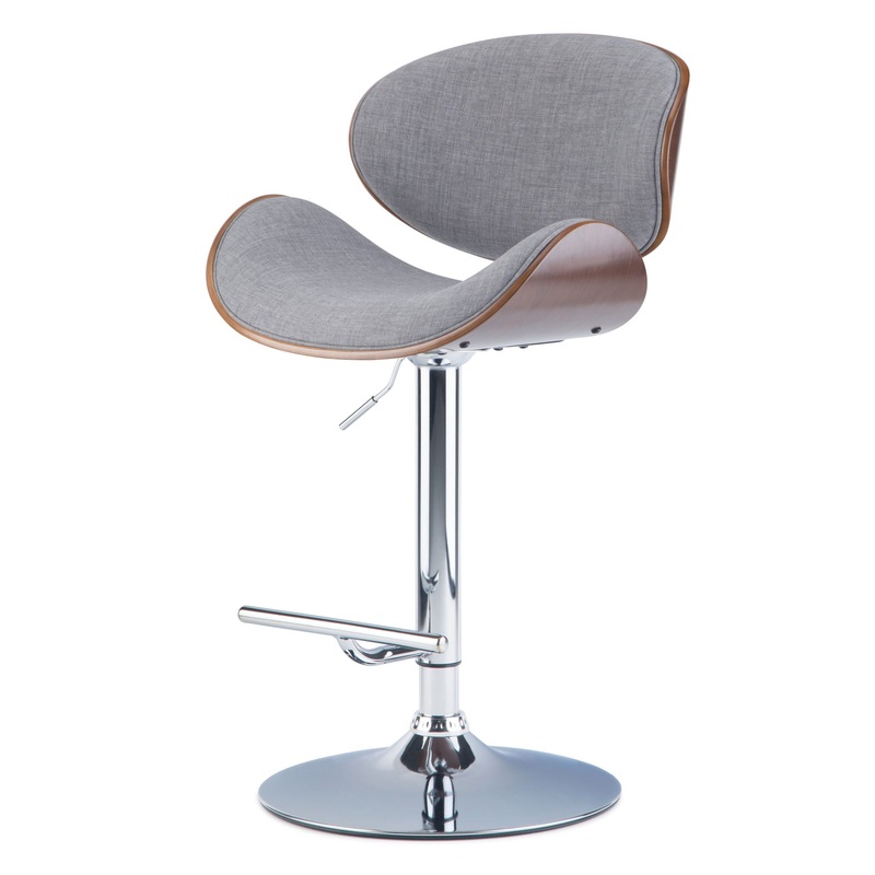 Marana – Bentwood Adjustable Swivel Bar Stool – Gray