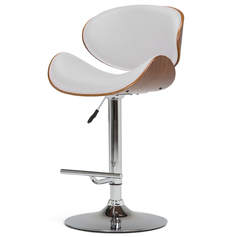 Marana – Bentwood Adjustable Swivel Bar Stool – White