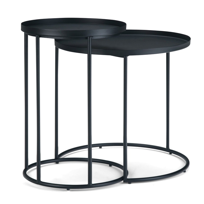 Monet – Metal 2 Piece Nesting Table – Black
