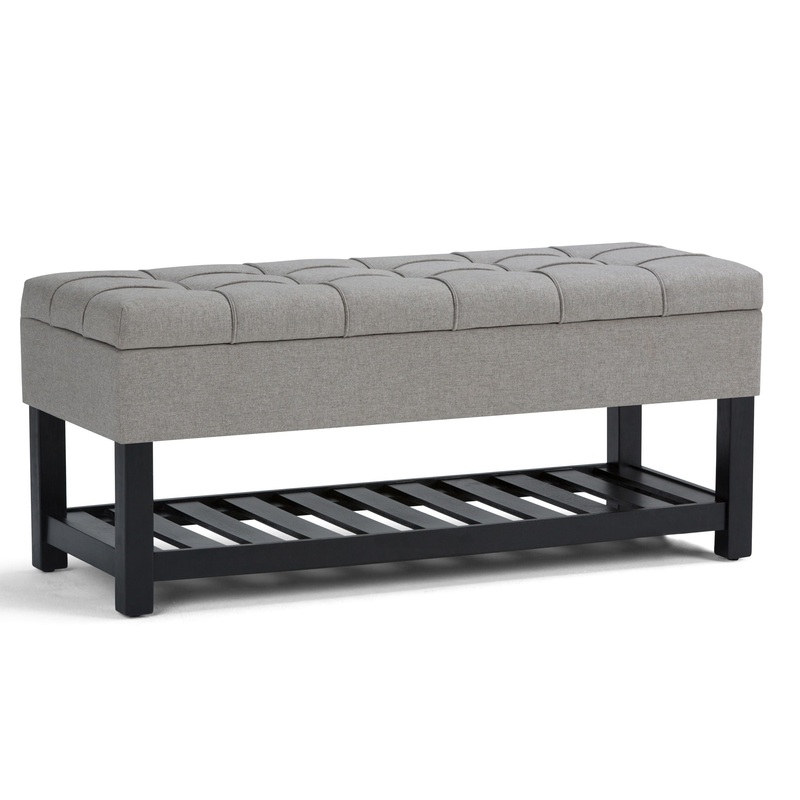 Saxon – Storage Ottoman Bench – Dove Gray