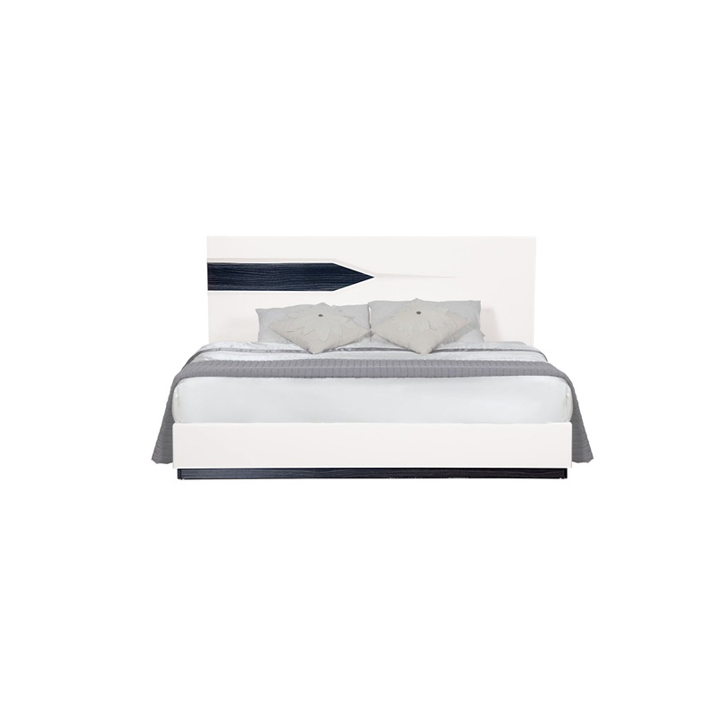 Vios – Queen Zebra Bed – White