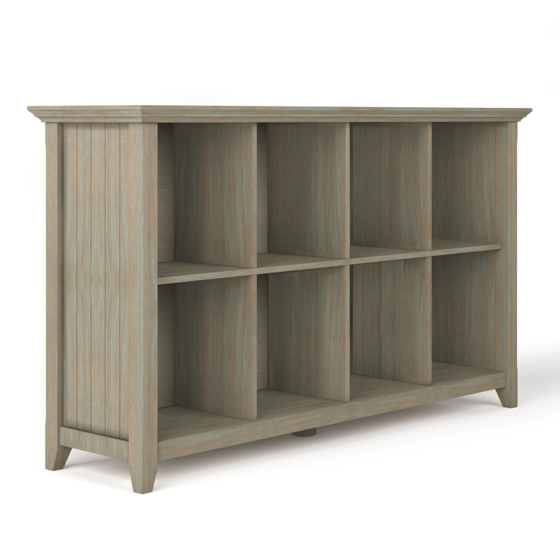 Acadian – 8 Cube Storage Sofa Table – Distressed Gray