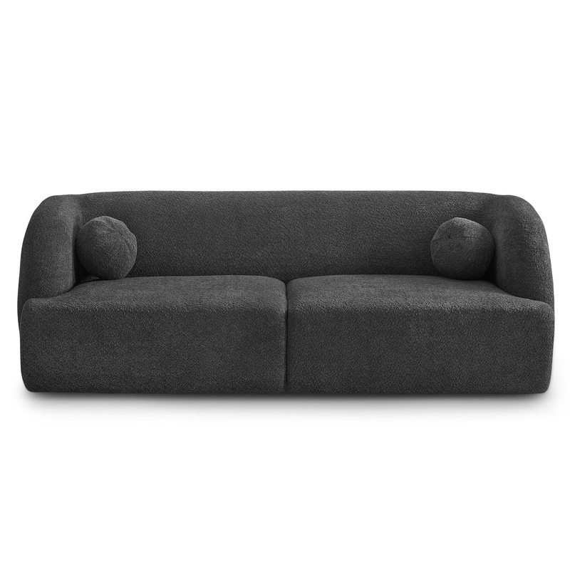 Anna – French Boucle Sofa – Dark Gray