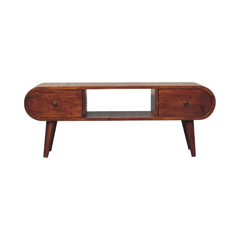Circular TV Unit – Chestnut