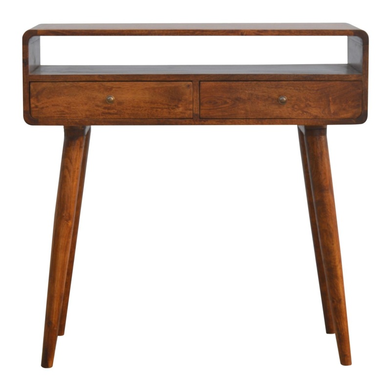 Curved Console Table – Chestnut