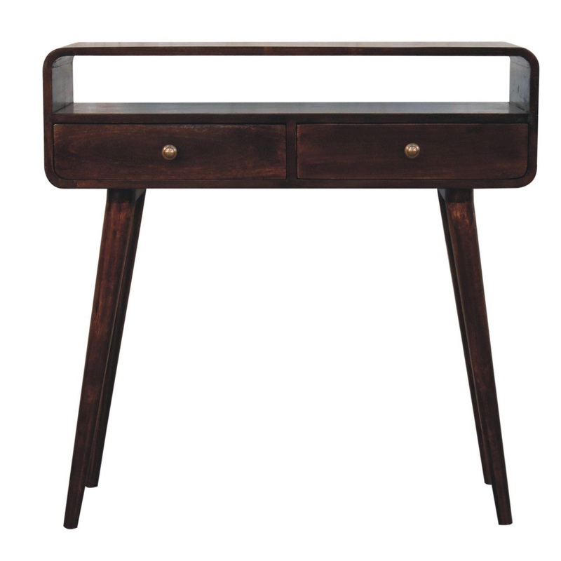 Curved Console Table – Walnut