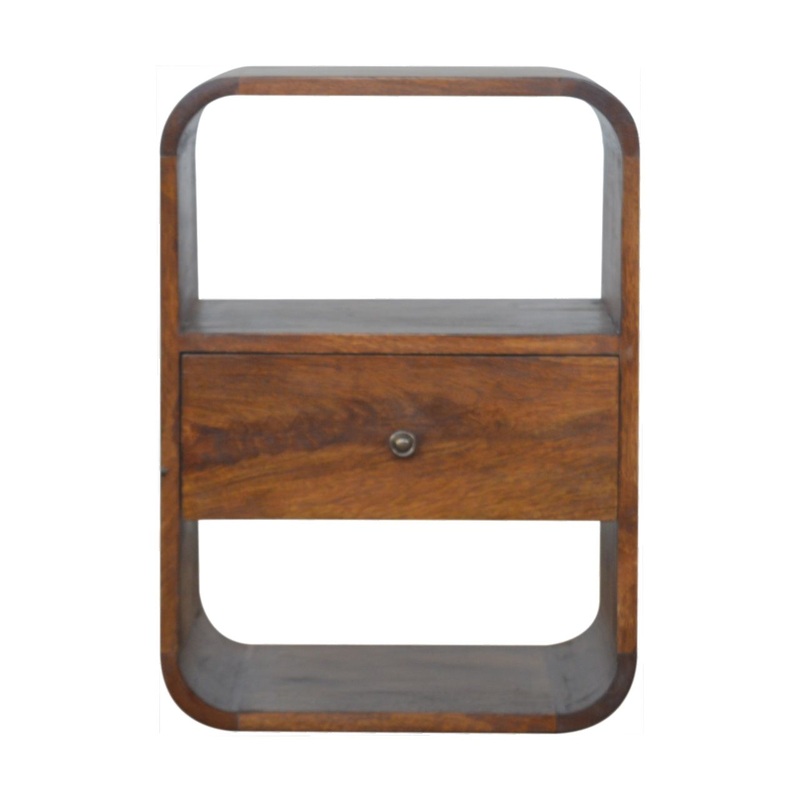 Curved Edge Nightstand – Chestnut